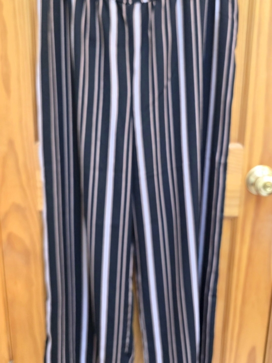 Xhilaration Pants - Xhilaration Black and White Vertical Stripe Wide-Leg Pants